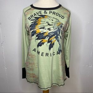 MISSLOOK Native American Brave Long Sleeve Shirt S